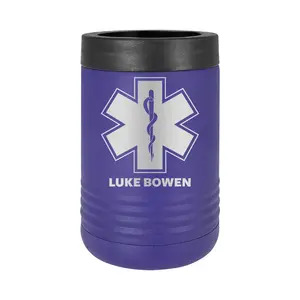 Personalized Star of Life, Medic, EMT, EMS, First Responder Appreciation Gift Laser Engraved 12 oz Stainless Steel Can Colster 13 Colors Available