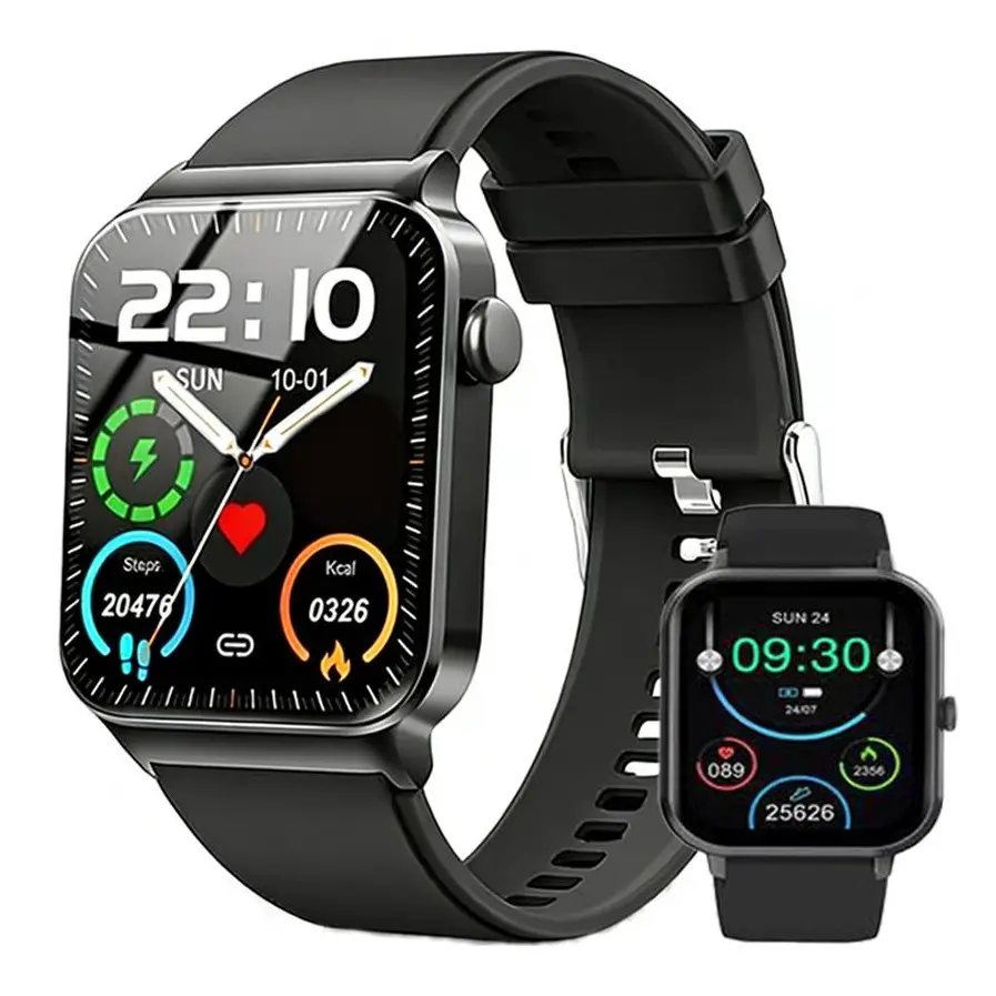 [summerwins]Ntaanoo T30 Smart Watch 1.69'' HD Touch Screen Fitness Tracker for Women & Men Heart Rate & Blood Oxygen Monitor Sleep Tracker IP68 Waterproof Magnetic Charging Compatible with Android & iOS Stylish Gift Watch - Monitoring, Wearable