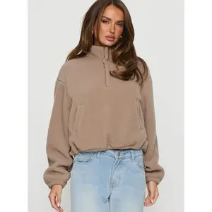 Icy Days Fleece Quarter Zip Jumper Light Brown