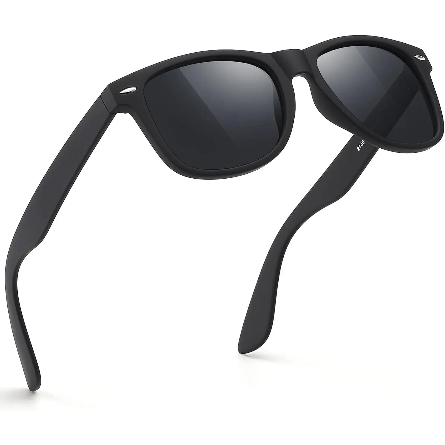 Unisex Outdoor Polarized Eyewear - Classic Polarized Square Frame Sunglasses, UV Protective for Driving, Fishing, Retro Black Sun Protective Sunglasses, Classic Polarized Sunglasses