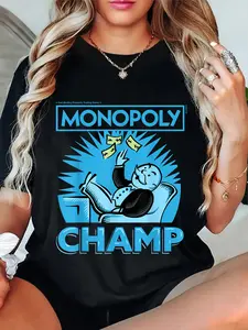 100% Cotton Monopoly Man Champ Money Toss Vintage Logo T-Shirt