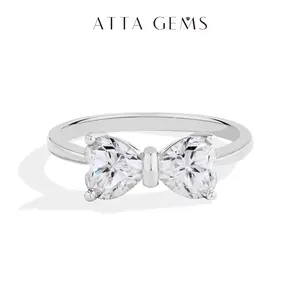 ATTA GEMS Classic D VVS1 Color Heart Cut 1.6CT Synthetic Moissanite Ring for Women Adult 925 Sterling Silver Rings Engagement Wedding jewellery Gift R265