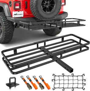 Nilight 53" X 19" X 4" Hitch Cargo Carrier Fits 2-inch Hitch Receiver 500 Lbs Capacity Basket Cargo Net|Ratchet Straps|Hitch Stabilizer for SUV Pickup Camping Traveling Truck Automotive  dealsforyoudays Vehicle Accessories