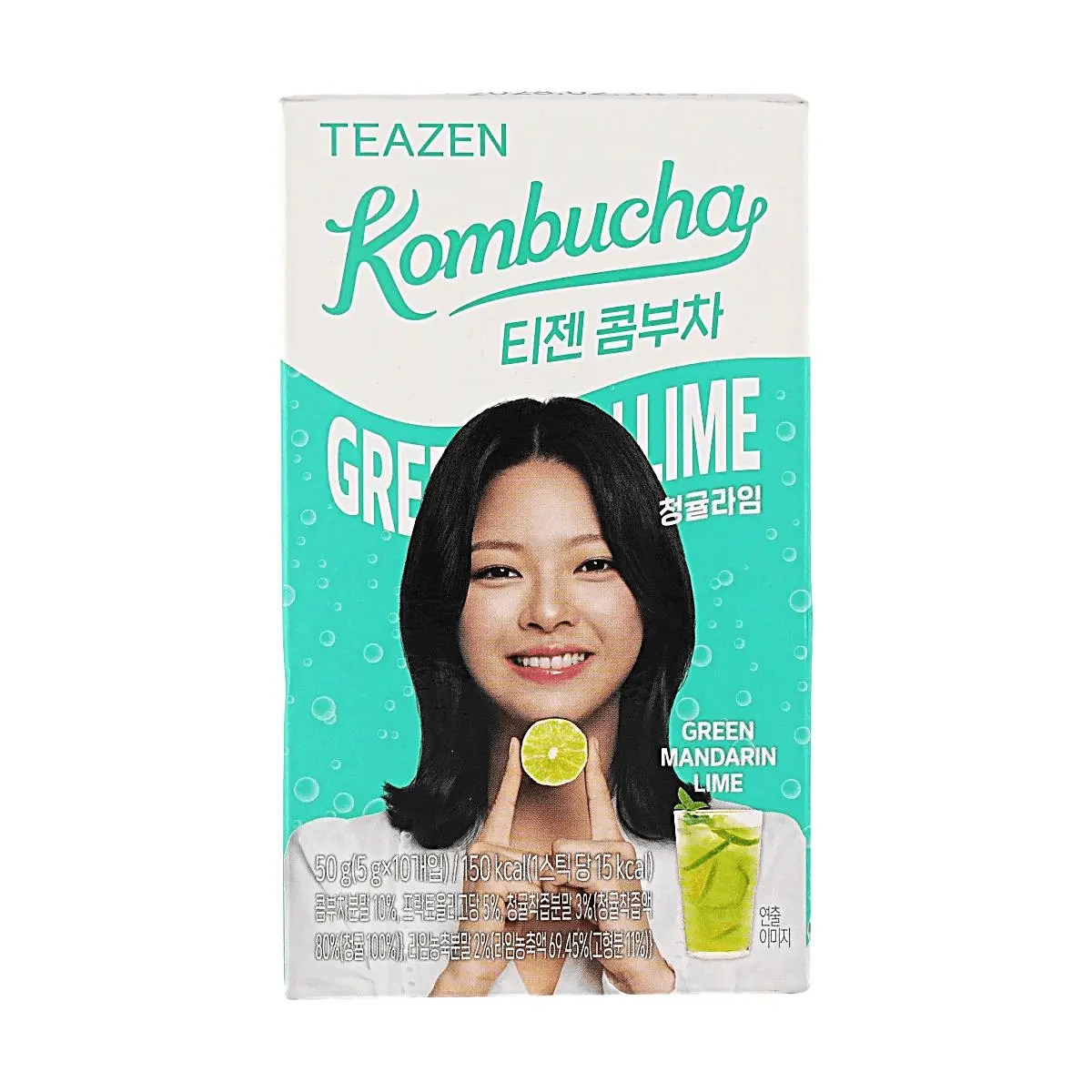 Teazen Kombucha Drink Mix - Lemon Citrus Flavor, 10 Sachets (50g) | Probiotics for Gut Health, Low Calorie, Digestive Aid, TWICE Jeongyeon's Favorite