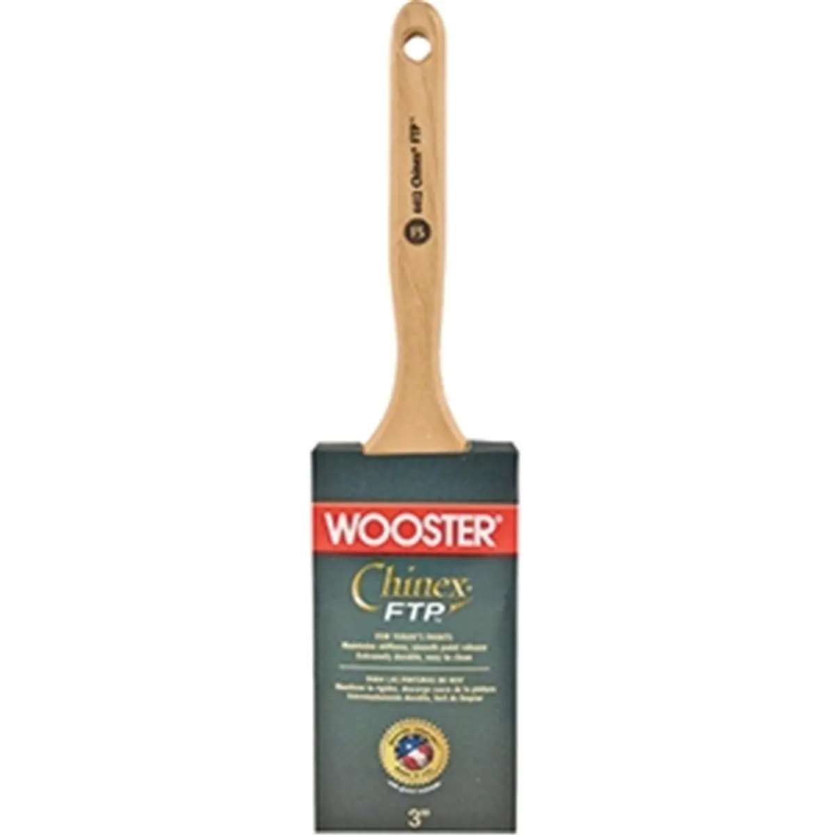 Wooster Brush Company 4412 3 in. Chinex FTP Flat Sash Painting Brush, Maple Wood Handle, 100% White Dupont Bristles, Easy to Clean, Extremely Durable, Maintains Control, Enables Smooth Paint Release