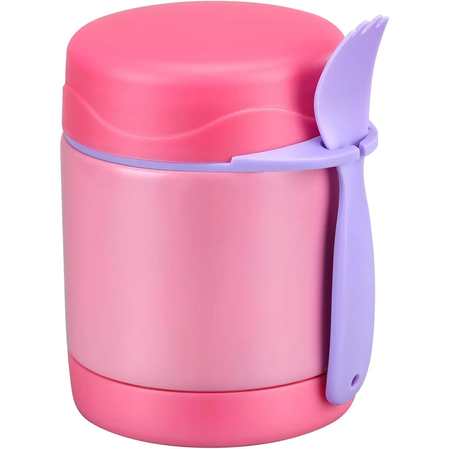 10 oz Compact Stainless Steel Thermal Food Jar with Spoon - Leak-Proof Vacuum Seal Lunch Container, Blue-Dinosaur Denimblue Insulated Option for Boys, Girls, Colorful