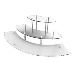 FixtureDisplays® 17.8" W x 3.25" D x 4.5" H 3 Tier Clear Acrylic Countertop Cupcake Display Stand Treats Jewelery Organizer Rack 16797-NF