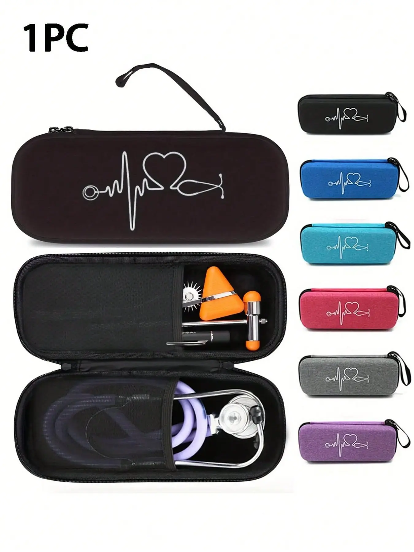 Stethoscope Storage Set, Multi-Functional Portable Bag, Waterproof Travel Case, Eva Material, Nurse Accessories, Multifunctional Storage Bag, Travel Organizer Bag, No Tools Included