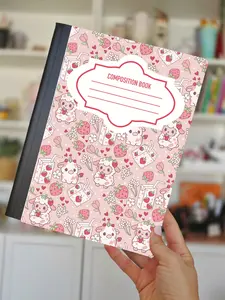 Strawberry Cow Composition Notebook Wrap Front + Back