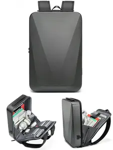 Ultra-Thin Men's Business Backpack, Travel Backpacks, Hard Shell Anti-Theft Laptop Bag with USB Charging Port & Password Lock, Perfect for Travel & School, Travel Essentials