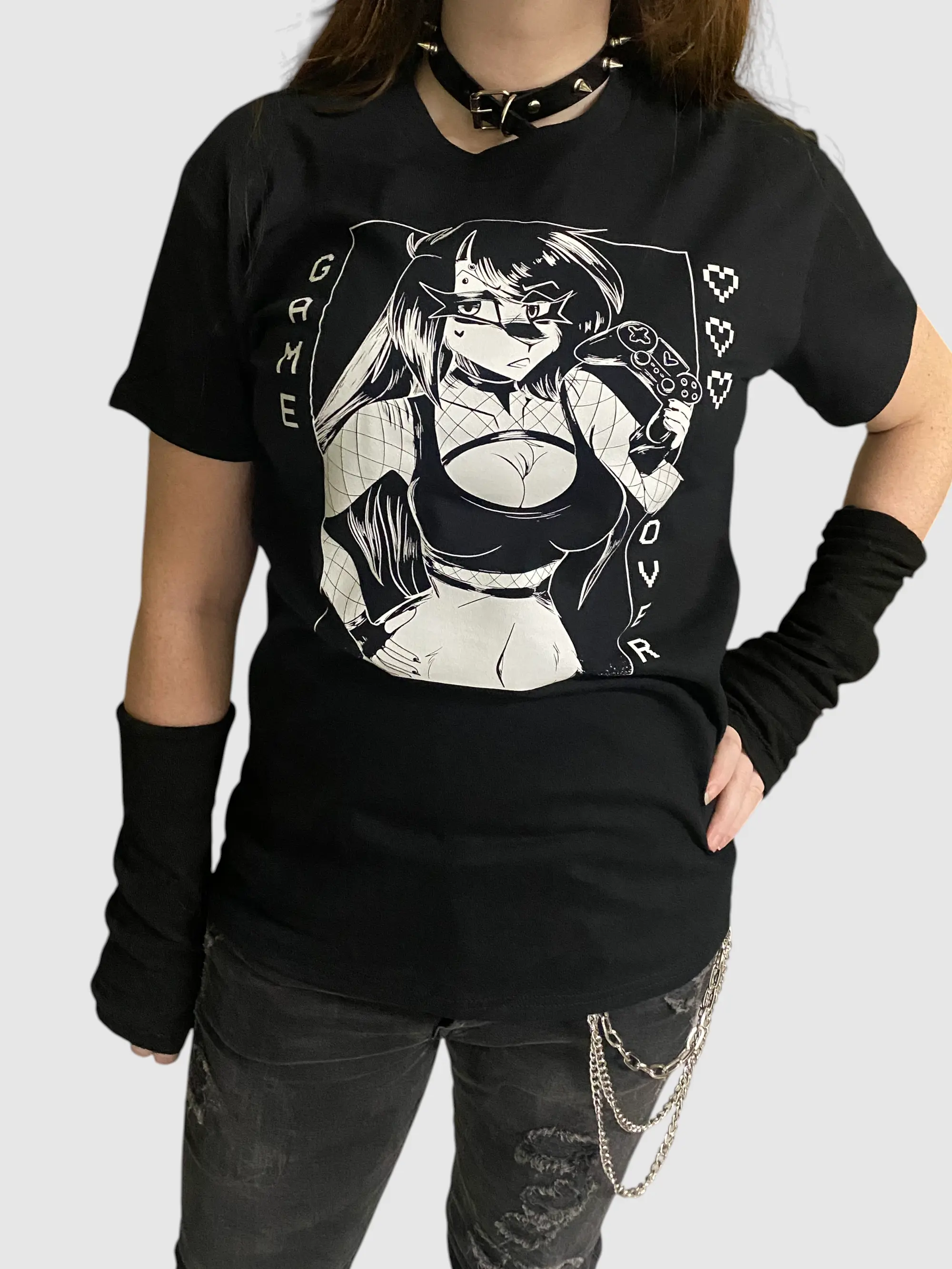 Game Over - Y2K Furry Bunny Gamer Girl unisex T-shirt