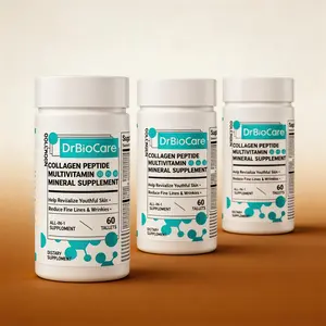 DrBioCare Collagen Peptide Multivitamin 3PCS 60 Tablets Each Skin Beauty Support Daily Vitamins Essential Nutrients for Women Men Wellness