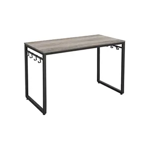 VASAGLE 47.2'' Computer Writing Desk with 8 Hooks