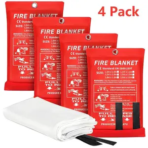 Emergency Fire Blanket-4 Pack -Fiberglass FireSuppression Blanket for Kitchen, 40" x 40" FireBlanket for Home fire blanket Survival Tools Survival Equipment,mothersdaygift