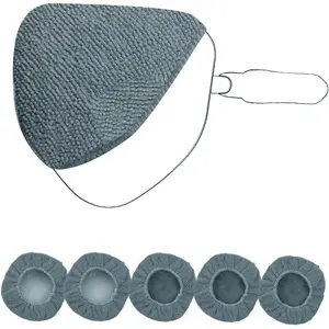 INDELL Windshield Cleaner Tool Pads - 5 Pack Microfiber Cloths 5-Inch Washable &  Towels for  Cleaning Supplies, Household Surfaces, Lens, and Lint-Free Window Cleaning (Grey, Triangle)