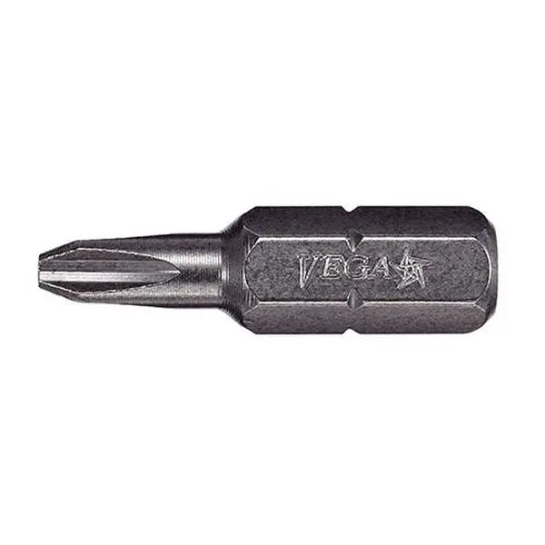 Vega (125P2R-100) Heavy-Duty Phillips #2 Reduced Insert Impact Bit, 1" Length, 100 Pack, Hex Fastener Drywall Power Tool Accessories, Tools & Hardware