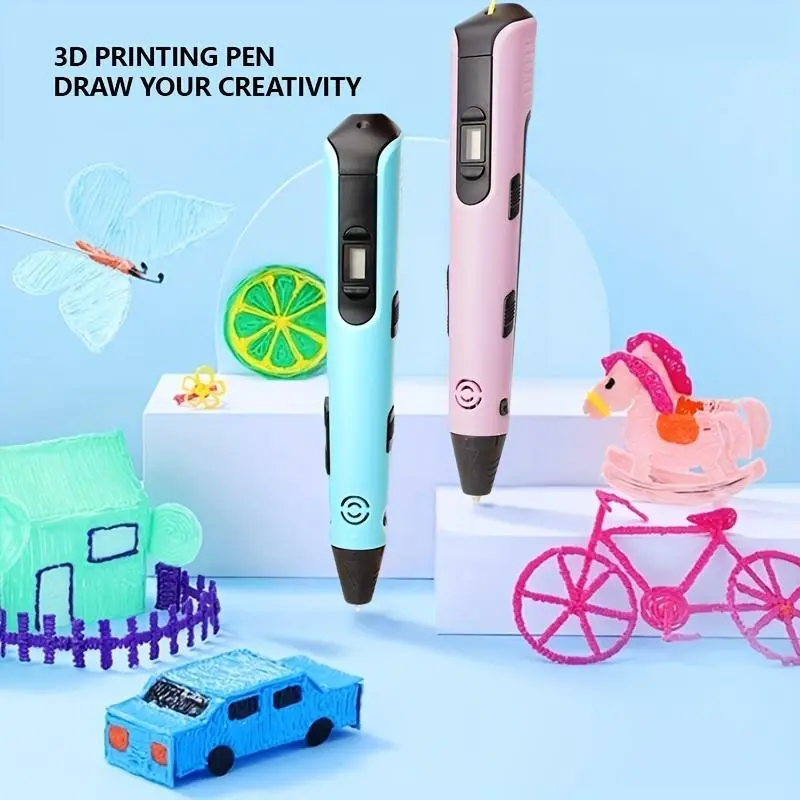 3D Printing Drawing Pen Kit with Pla Materials, Type-C Cable/base/instruction Manual, Multi-Mode DIY Craft Tool, Creative Holiday Gift