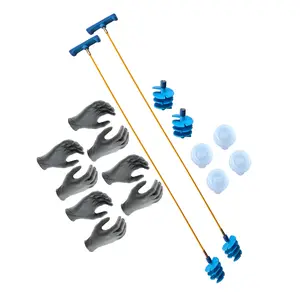 SHARING BUNDLE - 2 Drain Detailer Drain Cleaning Tools for Sinks - 2 Extra Cleaning Attachments - 4 Pairs of Gloves (Select Size)