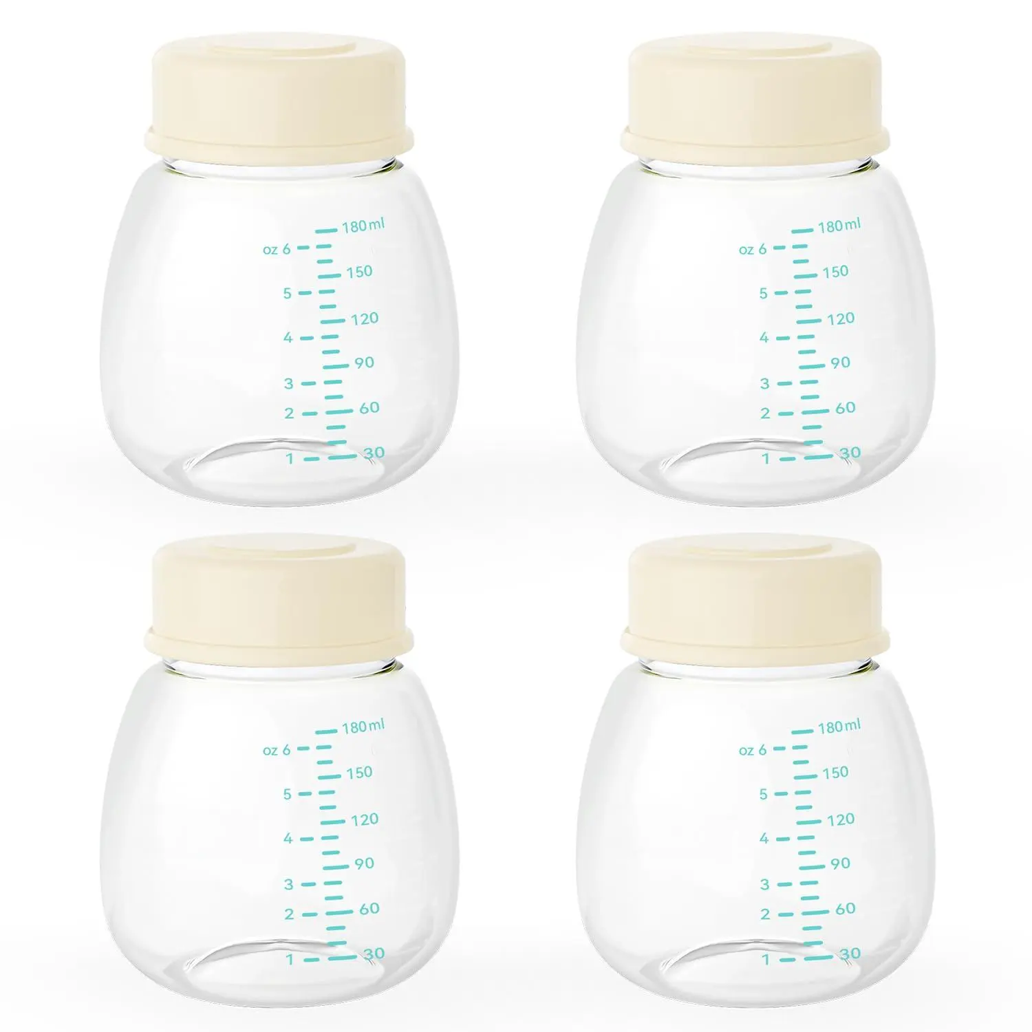 6oz Breast Milk Storage Bottles  Compatible With Spectra Pumps Leak-proof Design Dual Use As Breastmilk Containers For Fridge Or Freezer(4-pack)