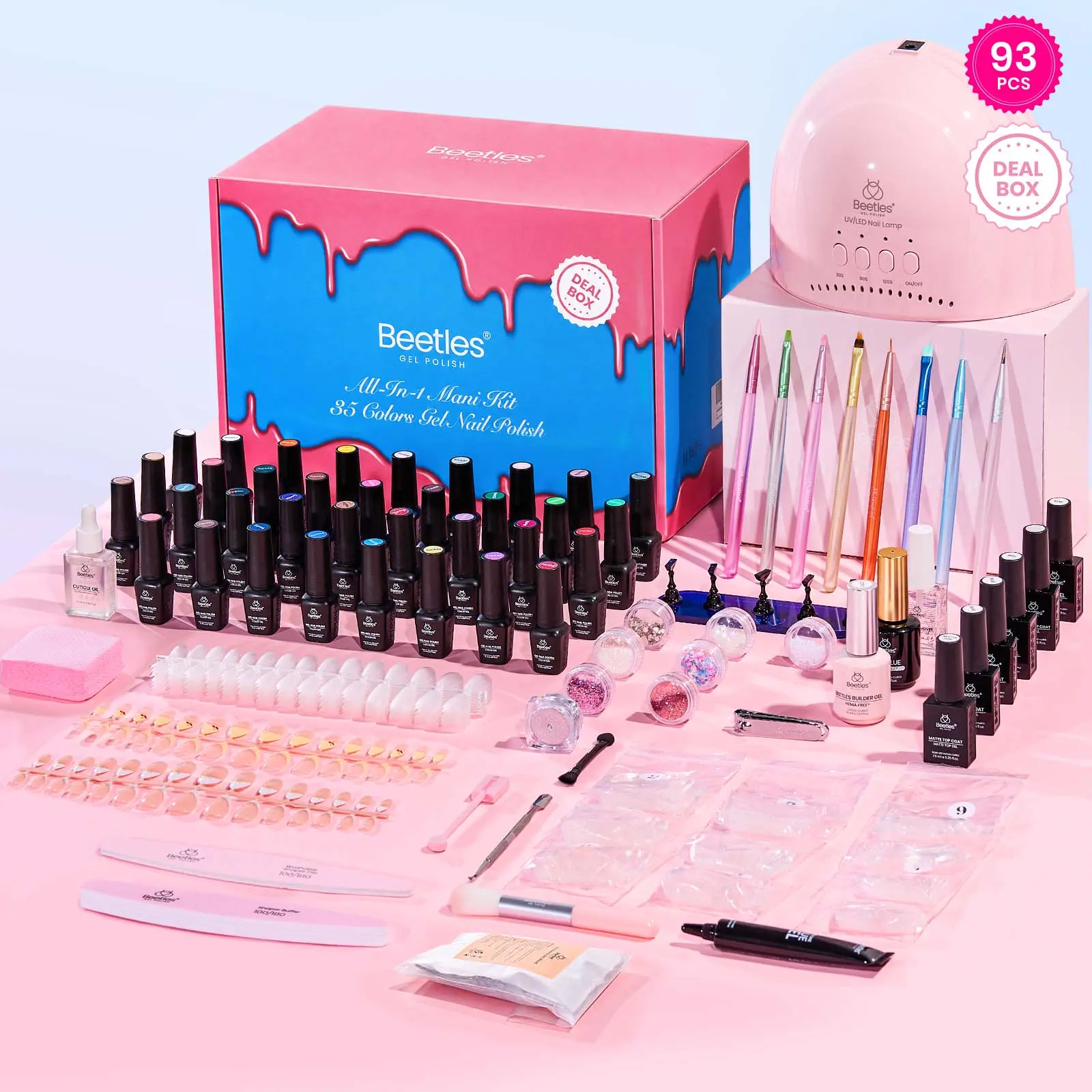 [Exclusive to TikTok] Beetles HEMA-Free Gel Nail Polish Deal Box - Gift Box Nail Polish Kit for Women Girls Gel & Top Base Coat with Brushes & False Nails Tip Must Have Salon at Home #DealsForYouDays