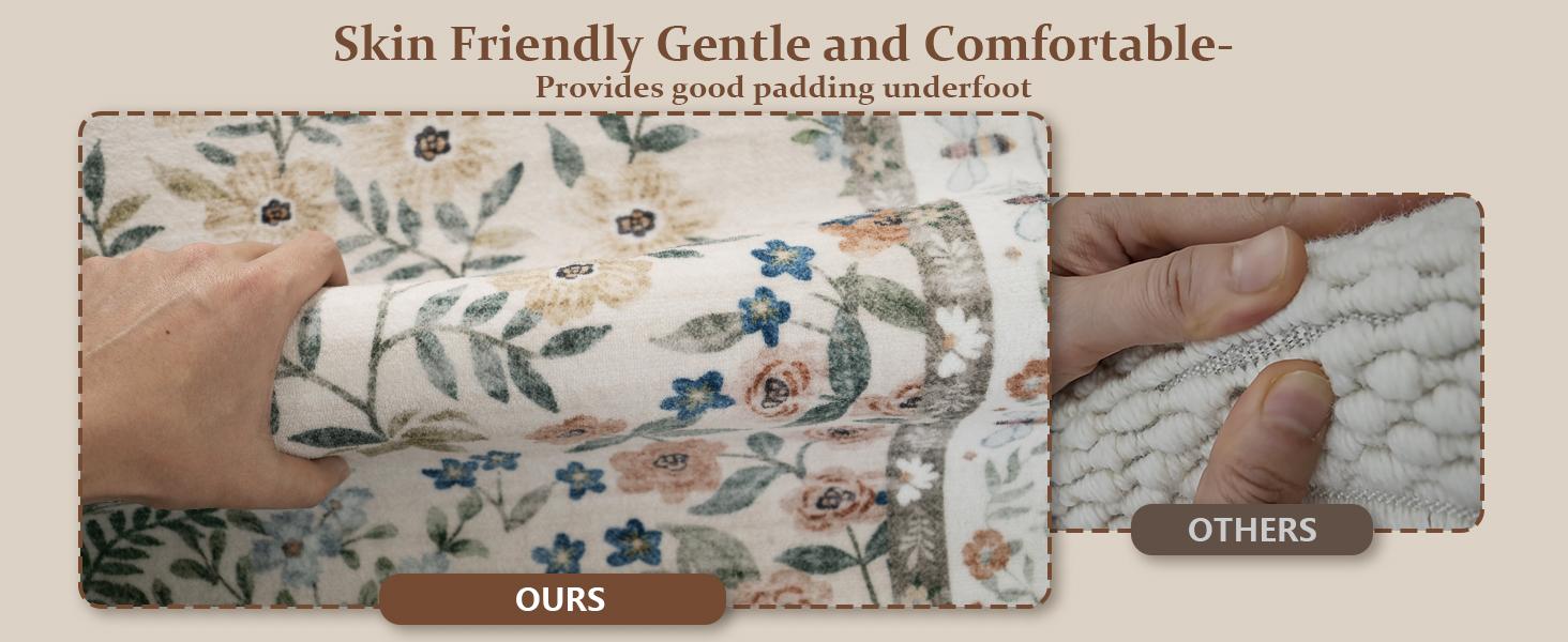 palohom Washable Rugs for Living Room Non Slip Low Pile Non Shedding Lightweight Soft Faux Wool Carpet Floral Area Rug for Bedroom Kitchen Dining Room Under Table Rug Runners for Hallway Entryway Farmhouse Stain Resistant Easy Care Indoor Home Decor