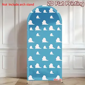 Blue Cloud Pattern Arch Backdrop Cover for Baby Shower Kids Birthday Party Photography Decoration Background Props Wedding Arch Backdrop Birthday Party Decorations
