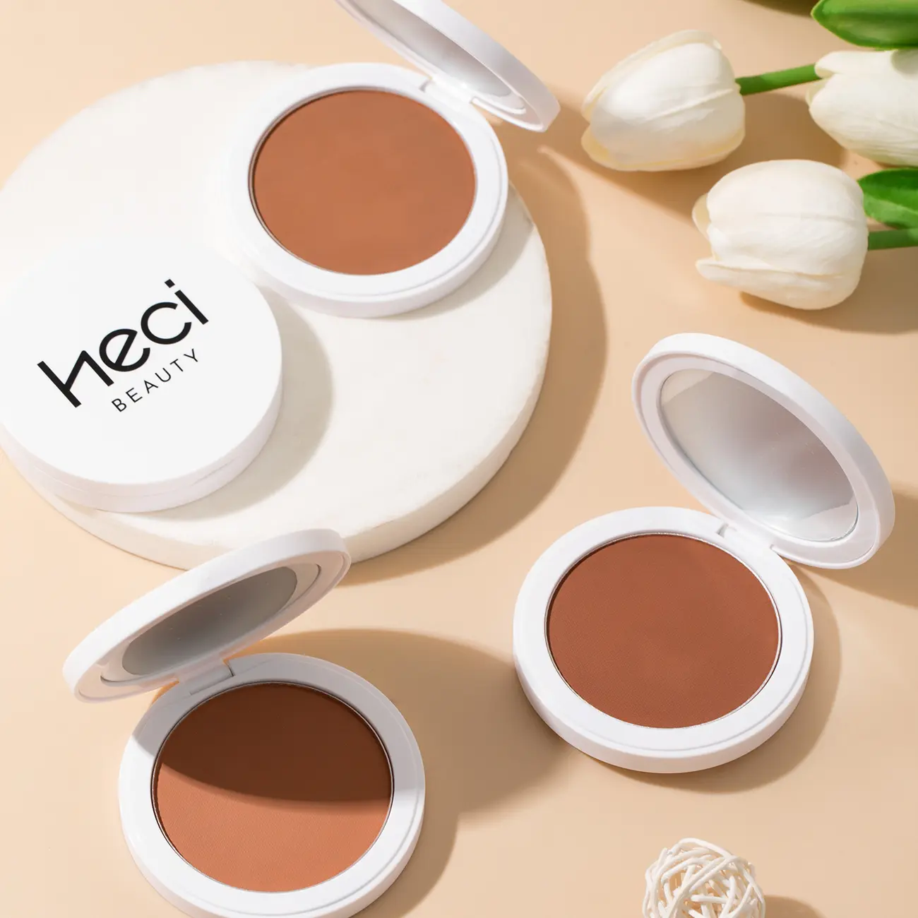 Highly Pigmented Beauty Bronzer Powder, Compact, Easy Makeup Essential for Teens & Beginners, Natural Finish Face Contouring, Daily Use Cosmetics, Facial Contouring Makeup, Face Bronzers