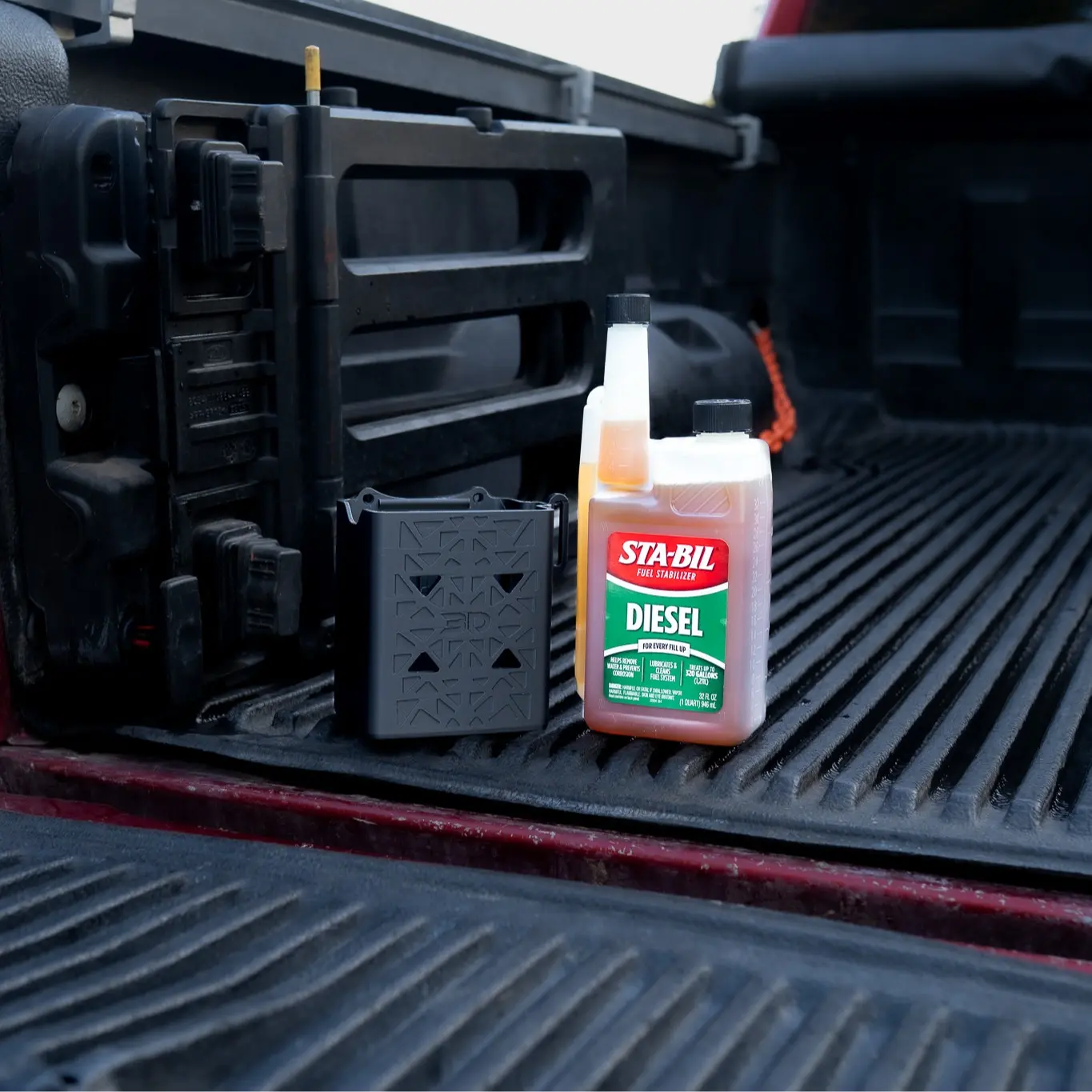 DieselDock V2 Diesel Additive Holder – Compatible with Sta-Bil Fuel Stabilizer Diesel 32 FL OZ – 3D Printed Mount – Made in USA