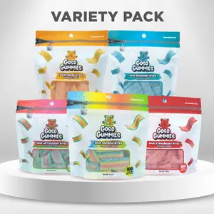 Goso Gummies - Sour Candy Bites Variety Pack – 5 Flavors - Mango, Strawberry, Watermelon, Rainbow, Blueberry - Extreme Sour Strips & Fruity Bites Sampler - Tiktok Viral Candy