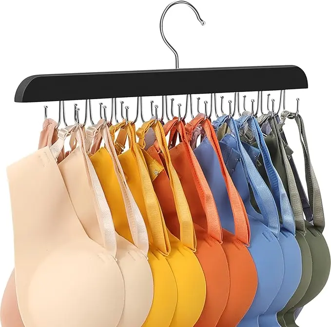 20-Hook Foldable Bra & Tank Top Hanger, Stainless Steel Metal Adjustable Closet Organizer, Room Accessories Space Saver for Closet Storage [New Deal]