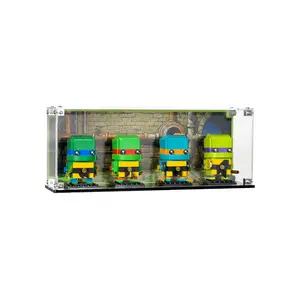 Acrylic Display Case UV Print Compatible with LEGO® 40878 BrickHeadz Teenage Mutant Ninja Turtles Figures - Set Not Included