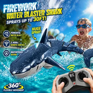 2.4Ghz Remote Control Shark Toys 1:18 Scale High Simulation Shark for Pool Bath Toys for Toddlers Electronic RC Sea Animal Outdoor Water Gifts Waterproof