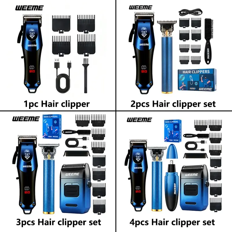 Professional Hair Clippers for Men, Grooming Clippers, Cordless & Corded Rechargeable Barber Clipper & Trimmer Set, Cordless Trimmers Set, Home Haircutting Kit, Barber Tool, Valentine's Day Gift