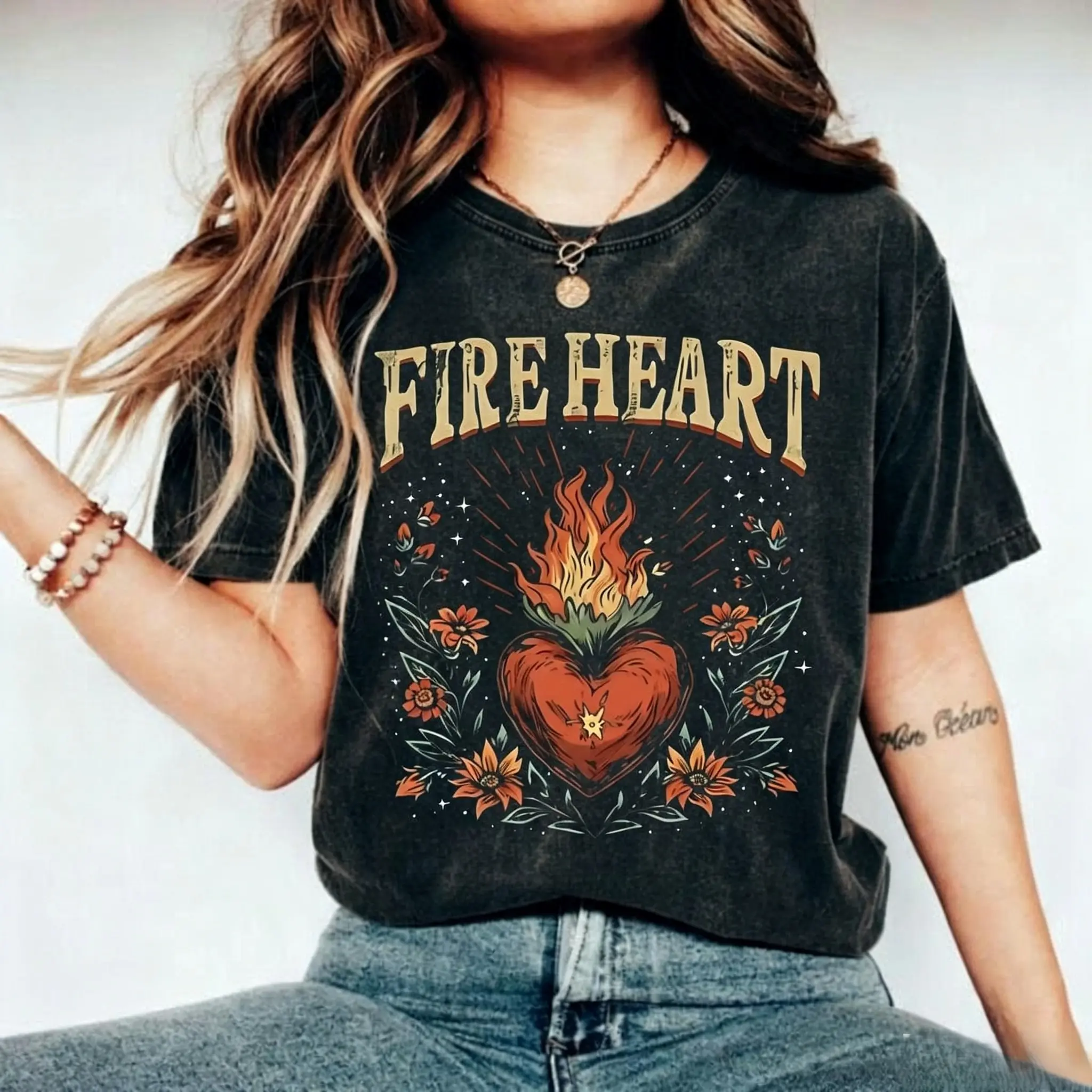 Men's 100% Cotton Casual Round Neck Short-Sleeve Comfort Colors Aelin Galathynius Fireheart To Whatever End T-Shirt, Throne Of Glass Merch Bookish Gift Tops, Shortsleeve, Bookish Theme, Menswear, Tshirt, Merchandise, Printed