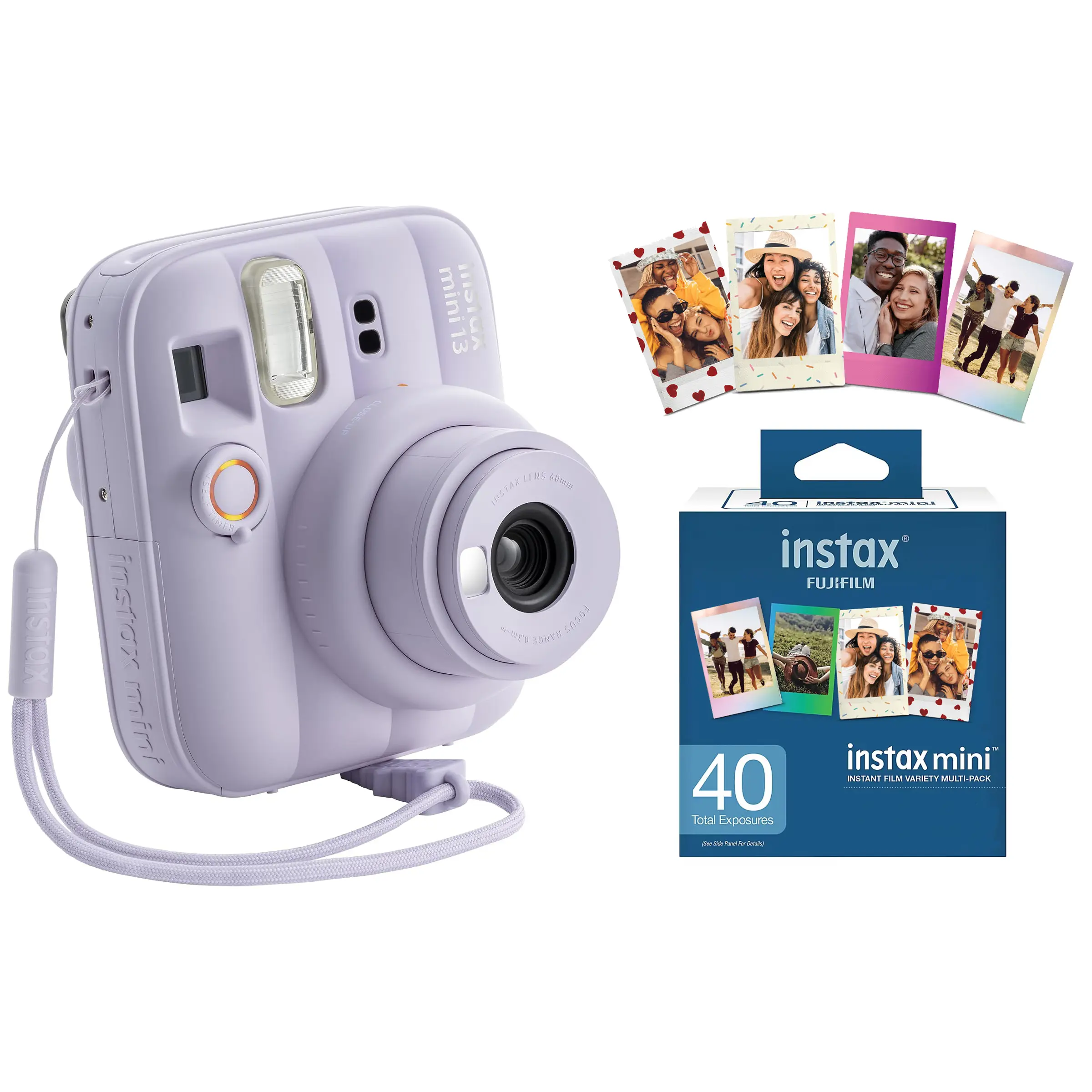 Fujifilm Instax Mini 13 Instant Film Camera with 40 Count Variety Film Pack - Dreamy Purple