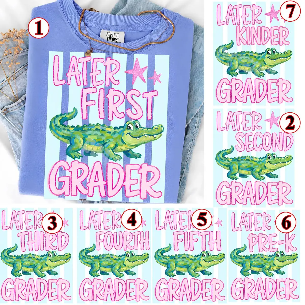 Later First Grader Shirt, Retro Gator School Tee, End Of Year Shirt, Last Day Of School T Shirt, School Out Tee