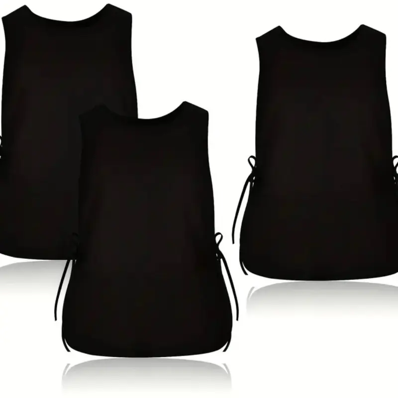 Black Apron with Two Spacious Pockets, Designed for Artists And Suitable for Painting And Cleaning Tasks. The Apron Is Approximately 19.49 by 25.98 Inches in Size. Womenswear Clothes Workwear Uniforms Vest