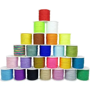 Nylon String for Bracelets, 25 Colors 1125 Yards Chinese Knotting Cord, 0.8 mm Nylon Cord for  Making, Beading, Necklaces, Kumihimo, Friendship Bracelets, Tassels and Craft