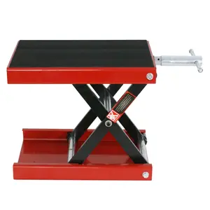 SUPERDEAL 1100 lbs. Motorcycle Scissor Jack Lift Wide Deck Stand Widow Cruiser Touring Bike, Red,summerwins