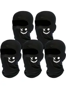 Unisex Smiling Face Balaclava Mask, Breathable Neck Gaiter for Men & Women, Sporty Design for All Seasons, Ideal for Hiking & Daily Use, Ski Mask