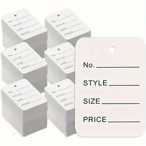250pcs Blank White Paper Price Tags, Customizable Clothing Size Tags for Shoes, Hats, Jewelry & Store Dealership, Includes Box Package