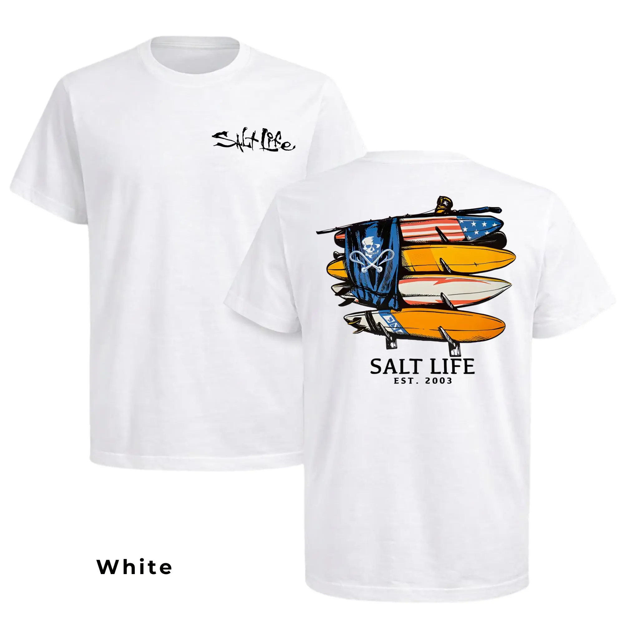 Men's Graphic T-Shirt, Streetwear Fashion Apparel with Skull Back Print, Soft Cotton Short Sleeve Round Neck, Shortsleeve, Menswear, Casual, Mens Clothing, Good Graphic Tees, Tops, Graphic Shirts