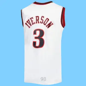 Allen Iverson stitched Basketball Jersey Men's Sleeveless White collect