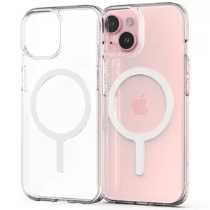 Lightweight Transparent Ultra-Thin Magnetic Phone Case, Compatible with iPhone 12 Pro Max, iPhone 12 Pro, iPhone 12, Unisex, Wireless Charging Support