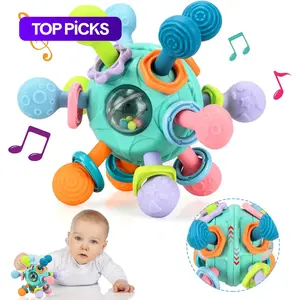 Baby Sensory Fidget Toy, Colorful Teething and Early Education Sensory Teether, Fun Press-and-Pull Interactive Toy for Infants and Newborns #TOP PICKS