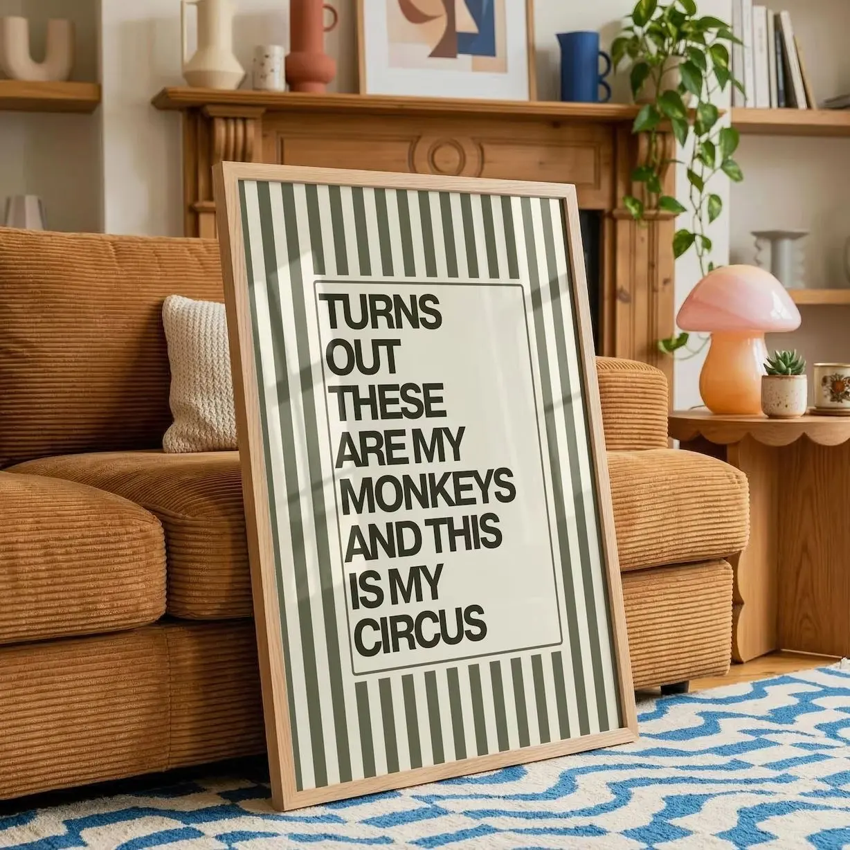 Funny My Monkeys My Circus Office Wall Art, Humorous Quote Poster, Workplace Decor | Frameless Poster N