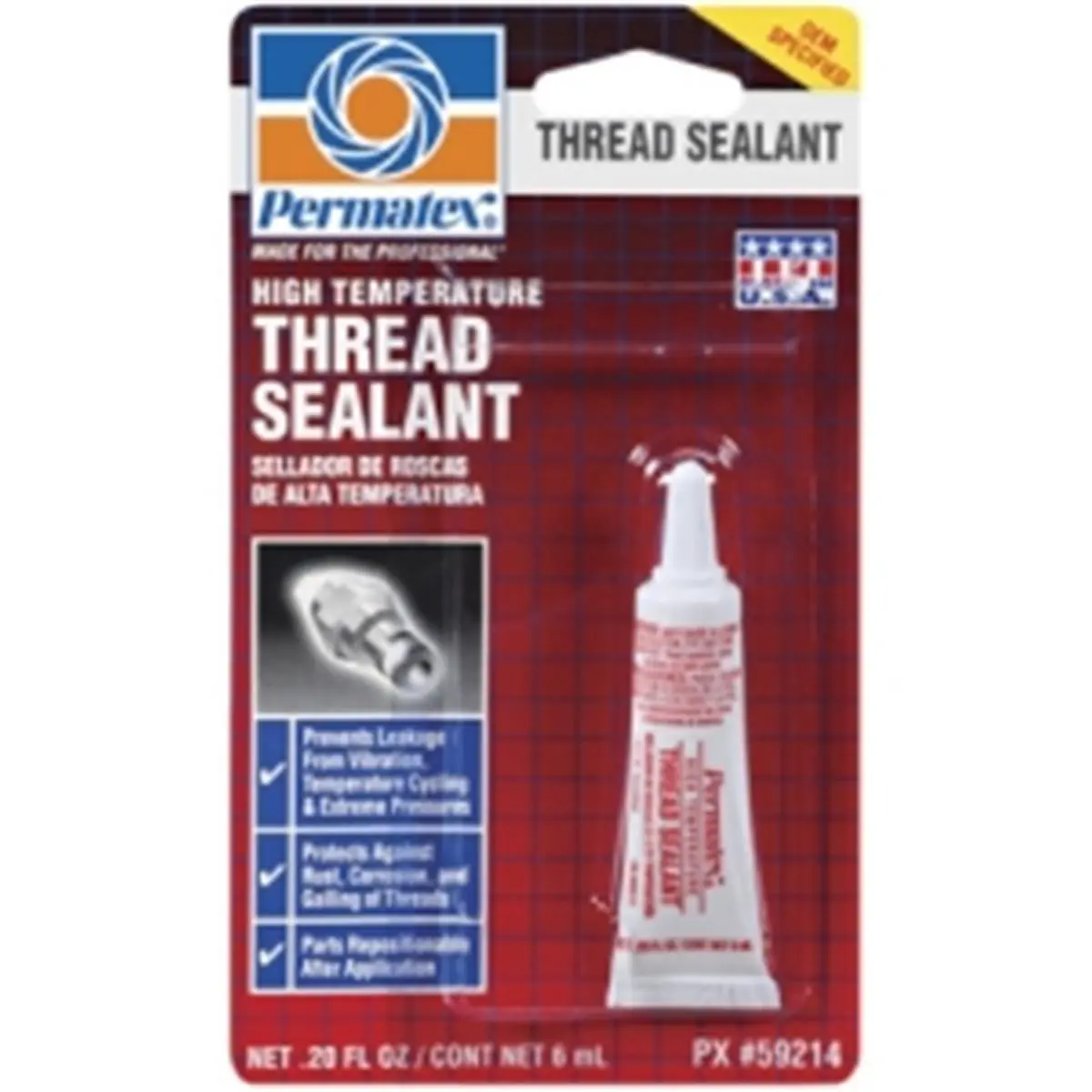 Permatex PTX59214 6 ml Tube Carded High Temperature Thread Sealant