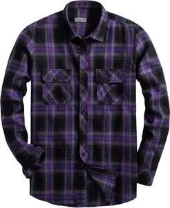 Men's Regular Fit Flannel Plaid Long Sleeve Button Down Fleece Shirts - Soft Warm Casual Cotton Blend Top for Everyday Wear