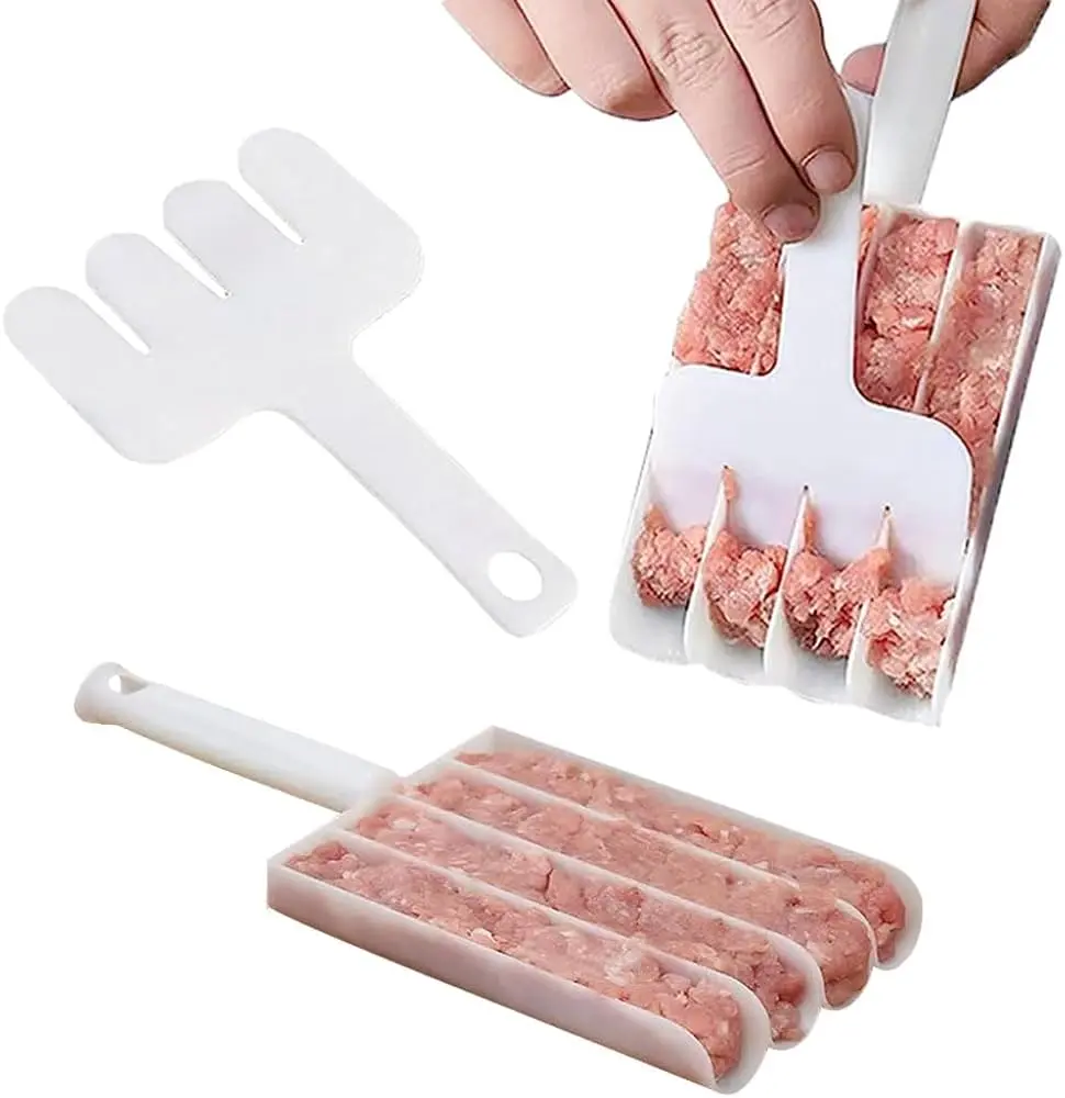 2026 4Pack Kitchen Meatball Maker, 2 Pieces DIY Meatball Maker Set with Cutting Spade, Non-Stick Meatball Maker, Creative Triple Meatball Maker, Meat Baller for Fish Balls, Cooking Tools, Accessories