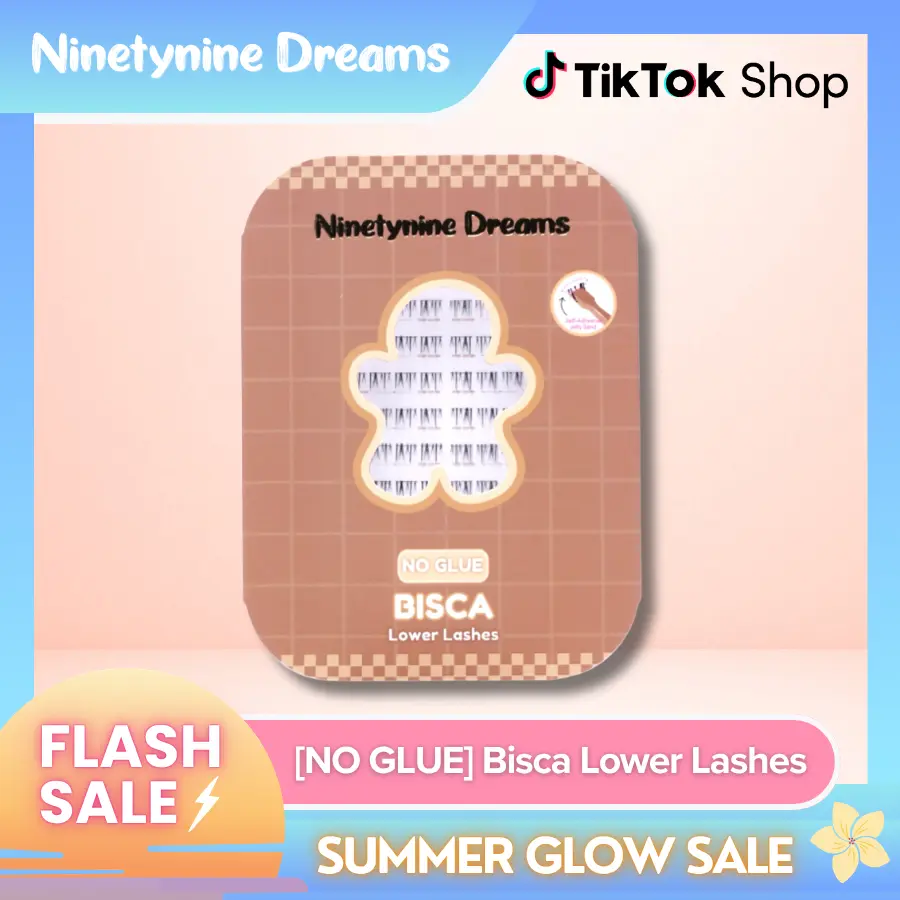 Ninetynine Dreams [NO GLUE] Bisca Lower Lashes | Self-Adhesive Pre-Glued Bottom Lashes 6–7mm, C Curl Ultra-Thin Band Lightweight Soft Natural Lower False Eyelashes Beginner Friendly Press-On Bottom Lashes for Everyday Makeup